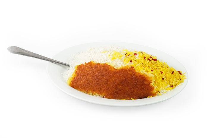 چلو کره و ته دیگ زعفرانی